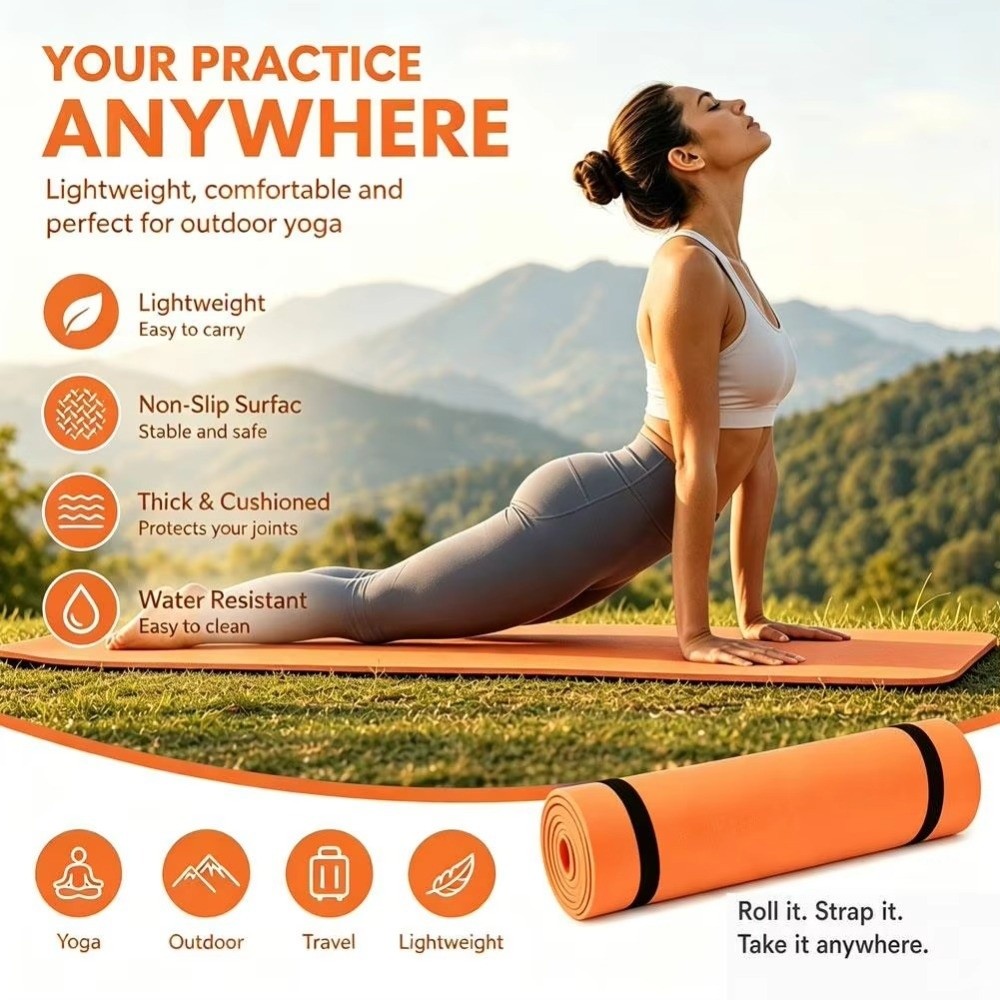 180×50cm Multicolor EVA Non-Sl - Pilates Yoga Mat Thickness recension och pris