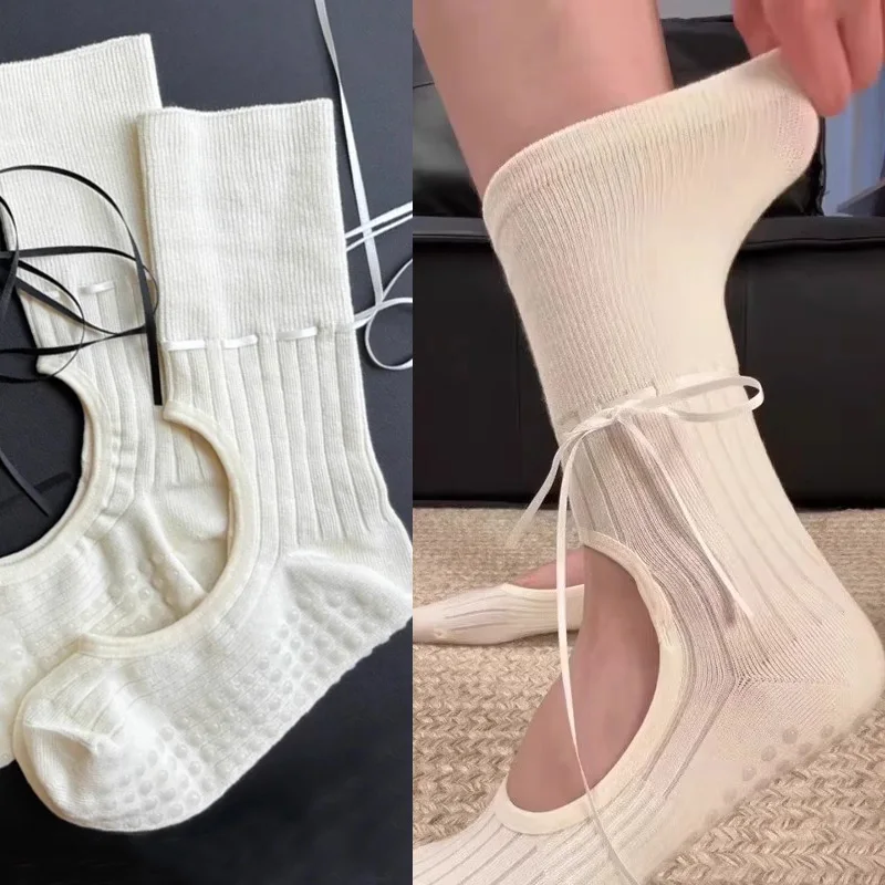 Fashion Women Yoga Socks Ribbo - Youtube Yoga Pilates recension och pris