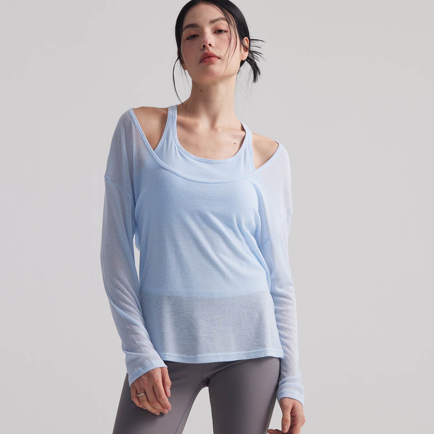 Women Loose Semi Sheer Long Sl - Pilates Yoga And Gym recension och pris